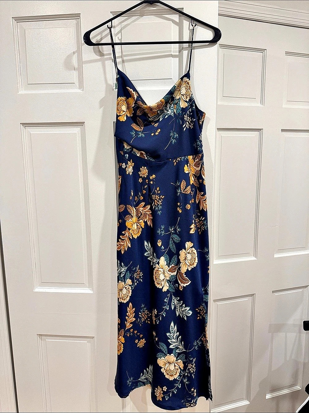 Hello Molly Floral Maxi Dress in Blue & Yellow Size XS Like New